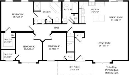 Timber Ridge Modular Home Floor Plan